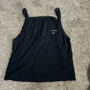 “Back off” halter top